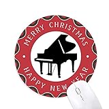 Klavier Klassische Musik Instrumentenmuster Maus Pad Fröhliche Weihnachten Rundg