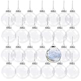 Kingrol 32 Stück Weihnachtskugeln Befüllbar Christbaumkugeln Plastik DIY Christbaumschmuck Wiederverwendbar zum Befüllen Basteln von Weihnachten Hochzeit Party - 8