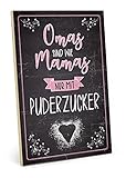 TypeStoff Holzschild mit Spruch – Oma – im Vintage-Look mit Zitat als Geschenk und Dekoration zum Thema Familie, Liebe und M