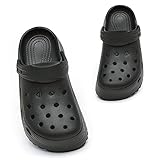 Geweo Clogs Pantoffeln Platform Shoes Damen Herren Garden Schuhe Strand Hausschuhe Classic Pantoletten Erwachsene Unisex Schwarz 38/39 EU(39/40 CN)