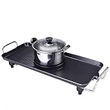 GZSZ 2-in-1-Multifunktionale Antihaft-Pfanne mit großer Kapazität, separater Antihaft-Grill mit doppelter Temperaturregelung -Heimgeb