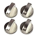 SIYI-XIU 4Pcs Steuer Knöpfe 6mm Gasherd Knöpfe Metall Gasherd Drehknöpfe Zink Legierung Herd Knöpfe Drehknopf Herd Einstellknöpfe für Gasherd oder Backofen,Silb