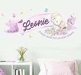 tjapalo® vr52x wandtattoo kinderzimmer mädchen Name Baby Wandtattoo Babyzimmer Elefant Wandtattoo Name Mädchenzimmer glaube immer fest, Größe: B58xH23