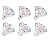 LEDGLE 3.8W GU5.3 MR16 LED Spots Lampe Warm Weiß LED Reflektor ersetzt 50W Halogenlampe 21LEDs LED Strahler 12V GU 5.3 LED Leuchtmittel 6Pcs [Energieklasse A +]