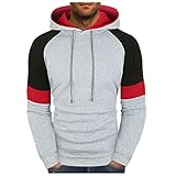 Poryu Herren Kapuzenpullover Kapuzenjacke Hoodie Mit Kontrast Kapuze Herren Basic Kapuzenpullover Sweatjacke Pullover Hoodie Sweatshirt Oberteil Mit Langen ÄR