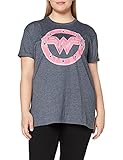 DC Comics Damen Wonder Woman-WW Emblem T-Shirt, Dark Heather Grey, M