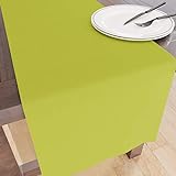 Encasa Homes Tischläufer für 8 Seater Essen - Lime Green - Groß 40 x 230 cm, 100% Baumwolle Unifarben einfarbig gefärbt Dekorationstuch für Party, Bankett, Restaurant - maschinenwaschb