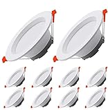LED Recessed Ceiling Lights Ultra Slim 12W 1000LM Downlights 230V Not Dimmable Natural White Ultra Flat Round Spotlights for Living Room Bedroom Kitchen 10 Pack Outer Diameter 145MM,Cut Φ100-130MM
