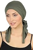 Deresina Bandana für Haarverlust aus Baumwolle, im Voraus gebunden (Khaki)