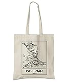 Einkaufstasche mit Straßenkarte aus Baumwolle, Beige - natur - Größe: Einheitsgröß