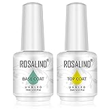 ROSALIND Gellack UV 15ml Überlack Unterlack Nagellack Gel Base und Top Coat Nägel Langlebig Gel Nagellack Glanzeffekt Soak Off French V