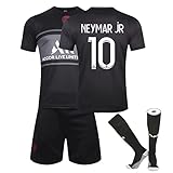 ZZD Fußball Trikot Trainingstrikots für Herren Saison 2021-2022 Heim-/Auswärtstrikot Paris Saint-Germain Trikot Set Kurzarmtrikot Shorts Set für Fußballtrikot Für Erwachsene,C,S