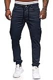 Cassiecy Herren Hose Jogger Chino Cargo Jeans Hosen Stretch Sporthose Herren Hose mit Taschen Slim Fit Freizeithose, M, Navy-1