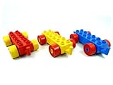 LEGO Duplo - 3 Auto Zug Eisenbahn Anhänger mit 2x6 Noppen (je 1x rot blau gelb)