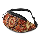 IUBBKI Perserteppich Vintage Brown Waist Pack Bag für Männer Frauen, lässige Laufgürteltaschen mit verstellbarem Gurt Gürteltasche für das Laufen im Freien W