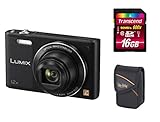 Panasonic Lumix DMC-SZ10 EG-K schwarz Digitalkamera Set Bundle + Tasche + 16 GB SD Speicherkarte (schwarz)