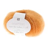 Rico Essentials Super Kid Mohair loves Silk, Fb. 038 pfirsich, Lacegarn aus Super Kid Mohair & Seide zum Stricken und Häkeln, Lacewolle Nadelstärke 4,5