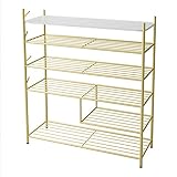 Schuhregal, einfaches Schuhregal, Schmiedeeisen, für Haushalt, Wohnzimmer, Tür, Schuhregal, geeignet für Stiefel, Stöckelschuhe, Schuhablage (Farbe: Gold)