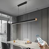 JMrider LED Moderner Hängeleuchte Dimmbar Mit Fernbedienung Pendelleuchte Acryl Schmiedeeisen Pendellampe Büro Höhenverstellbarer Hängelampe Esstisch Wohnzimmer Schlafzimmer Beleuchtung,Black/120