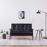 Bequeme Couch, Sofa Sessel, zeitgemäße Gestaltung, Wohnzimmer Möbel, Lounge Sofa, für Wohnzimmer Schlafzimmer Büro, komfortabel langlebig, 2-Sitzer-Sofa Schw