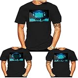 XZHFC Herren DJ Musik Equalizer T-Shirt Fashion Christmas Homme Tee Shirt O-Ausschnitt Plus Size Homme T-Shirt Guys Punk Designer Streetwear schwarz -S