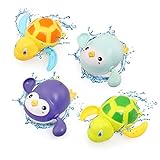 BelleStyle Baby Badespielzeug, Badewannenspielzeug für Baby Kinder Ab 1 2 3 4 Jahr, Wasserspielzeug Uhrwerk Schwimmende Aufzieh Schwimmbad Badewanne Bad Spielzeug für Kleinkinder Jungen M