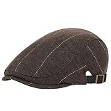 SEDOMA Wintermütze aus Wollfilz, für Herren, Baskenmütze, Alter Mann, Retro, achteckig, Kunst, Jugendliche, Casquette, flacher Hut, braun, M