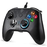 REDSTORM PC Controller mit Kabel, Wired Gamepad für PS3, Windows 10/8/7, Plug and Play, Turbo-Funktion(Dauerfeuer), 5 Stufen Vibration, Einstellbare Tastenbeleuchtung