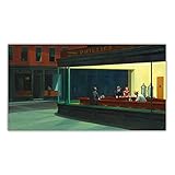 XIANGPEIFBH Leinwand Malerei Nighthawks, 1942, von Edward Hopper Kunst Ästhetisches Bild Poster Wand Hintergrund Dekor Dekoration 70x140cm Ung