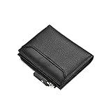 Liangsujianmqb Portmonee Herren, Männer Kurze Brieftaschen Mode Reißverschluss Karteninhaber Männer Geldbörse Münze Tasche Marke Männliche Geldbörse (Color : Black)