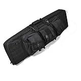 ZEITWISE Gewehrtasche 106 cm 42 Inch für 2 Langwaffen Doppel Abschließbar Gewehrfutteral Auto Rucksack (schwarz)