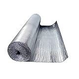 Tiam 4mm Doppelte Alu Luftpolsterfolie Isolierfolie DäMmfolie Selbstklebend WäRmereflektierend Hitze-Reflektor FüR Den Einsatz In DäChern WäNden BöDen Garagen Schuppen Ställen,1mx10