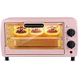 Minibackofen 9L,Einstellbare Temperatur 0-230 ℃ und 60-Minuten-Timer,3-lagiger Haushaltsbackofen Vollautomatischer Konvektions-Toaster-Ofen (Rosa), leck