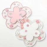 Untersetzer 2 Stück PVC Weicher Sakura Coaster Pads Tischschale Mats Startseite Weihnachten Hochzeitsdeko Hitzebeständige Platzdeckchen Für Gastronomie,2St,Durchmesser 11,5