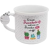 Die Geschenkewelt 46161 Kaffee-Tasse mit Spruch Es heisst Freundschaft, mit Geschenk-Anhänger, Porzellan, 40