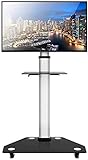BNFD Universal-Tisch-TV-Ständer Hoher mobiler TV-Ständer mit Aufbewahrung,Universeller Heavy Duty Rolling Trolley Mount TV-Ständer für 30'-80' Flachbildfernseher,Für Eck-W