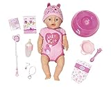 BABY born 824368 Soft Touch Girl Puppe mit lebensechten Funktionen und viel Zubehör, bewegliche Gelenke und weiche Soft-Touch-Oberfläche, 43