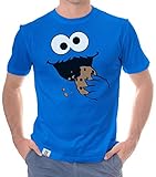 shirtdepartment - Herren T-Shirt - Keks Monster Royalblau-schwarz XXXL