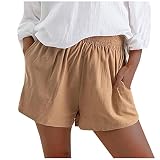 Miodlkadaa Hose Damen Sommer - Lose LäSsige Shorts Sommerhose Sporthose Kurze Hose Damen Knielang Leichte Schnelltrocknend Hose Kurze Hosen Trainingsshorts Elastische Atmungsaktive S