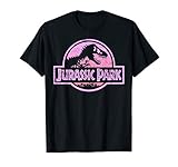 Jurassic Park Retro Neon Pink Logo T-S