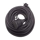 Verlängerungskabel 15m / Schutzkontakt-Verlängerung 15 Meter Kabel IP44 schw