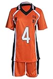 Manfis Haikyuu Karasuno High School Nishinoya Yū Nr.4 Trikots Costume Jersey Sportswear Volleyball Uniform Cosplay Kostüme O