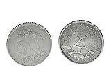 Miniblings 50 Pfennig DDR Manschettenknöpfe Münzen Geld Ostalgie Silber + Box - Herrenschmuck Manschettenknopf Cufflinks Hemdknöpfe I Holzbox ink