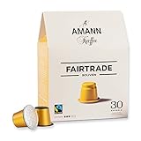 AMANN Kaffee Fair Trade Bolivien Kapseln l Nespresso®* kompatibel | Kaffeekapseln aus 100% Hochland Arabica Bohnen I voller Körper mit Noten von Nüssen und würzigem Abgang I Stärke 3 (30 Kapseln)