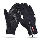 hjj Outdoor-Sport Winter Damen wasserdicht Winddicht warme Handschuhe REIT Touch Screen Zipper Skihandschuh jiany