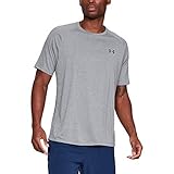 Under Armour Tech 2.0 Shortsleeve, atmungsaktives Sportshirt, kurzärmliges und schnelltrocknendes Trainingsshirt mit loser Passform Herren, Grau (Steel Light Heather / Black) , M