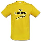 Du Lauch T-Shirt Fun Blau Schwarz Gelb (XL, Gelb)