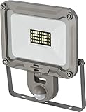 Brennenstuhl LED Strahler JARO 3050 P (30W, 2950lm, 6500K, IP54, LED-Fluter zur Wandmontage mit Bewegungsmelder, aus Aluminium)