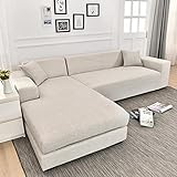 VEAI Sofabezug Sofahusse L Form Rechts/Links Couchbezug Grau/Beige Stretch Eckcouch 1/2/3/4 Sitzer（L-förmiges Ecksofa Sofa Abdeckung sollte Zwei kaufen） (Color : O, Size : 2-Sitzer (145-185 cm))