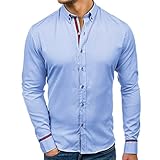 Buby Herren Hipster Revers Slim Fit Langarm Beiläufig Button Down Oxford Hemden Männer Urban Stilvolles Business Klassisches Arbeitshemd Leichte Bequeme Strickjacke Pullover Sweatshirt Tops H